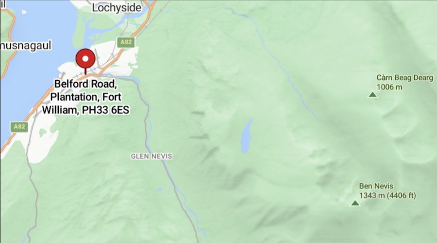 Location map of Fort William, Scotland